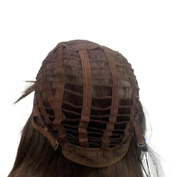 Brown To Dark Blonde hair Wig with Bangs 20” - Picture 8 of 11